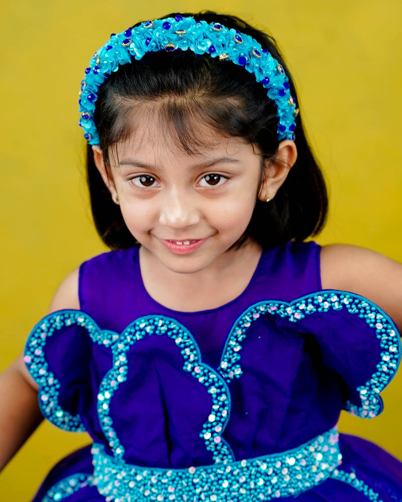 Blue Handcrafted Petal Hair Band Online | Kids Hair Band Online In India