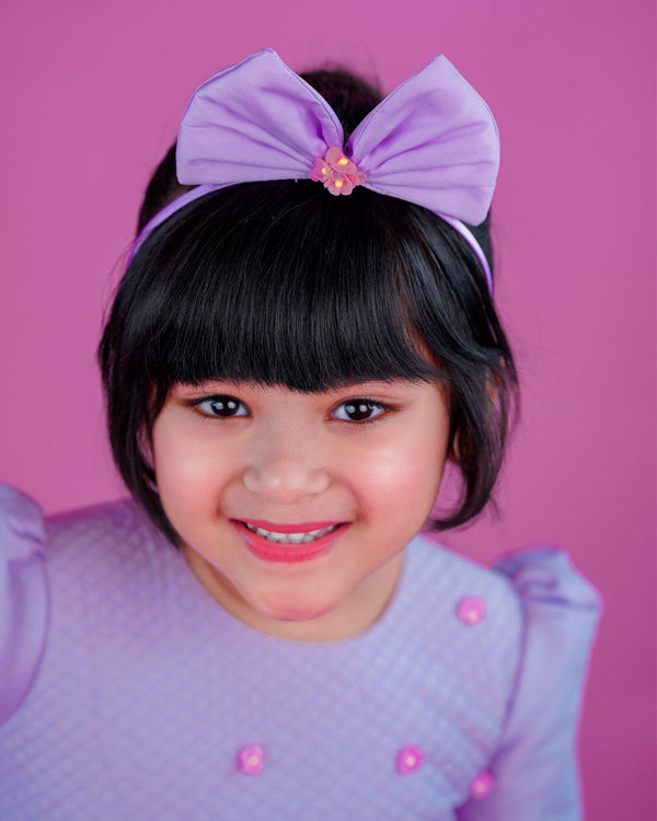 Shop Lavender Bow Hair Band Online | Girls Bow Hair Band Online