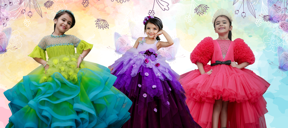 Buy Kids Party Wear Birthday Frocks Designer Gowns Online in India www.liandli.in