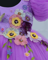 Lavender  Fairy Tale Dress with Wild Flowers.