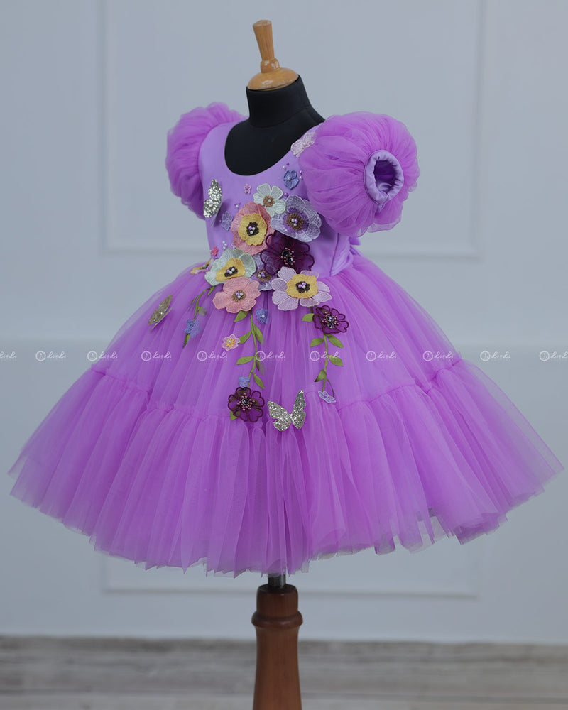 Lavender  Fairy Tale Dress with Wild Flowers.