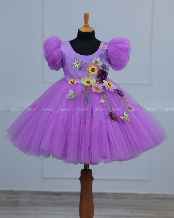 Lavender  Fairy Tale Dress with Wild Flowers.