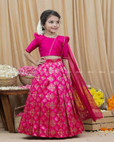 Rani Pink Brocade Skirt with Top.