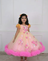 A Beautifully Crafted Double-Layered Blossom Frock.