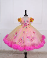 A Beautifully Crafted Double-Layered Blossom Frock.