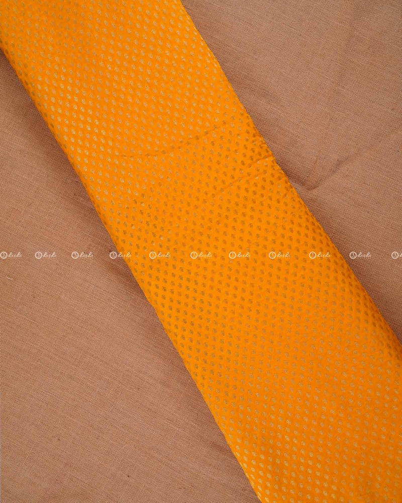 Golden Yellow Banarasi Silk Zari fabric