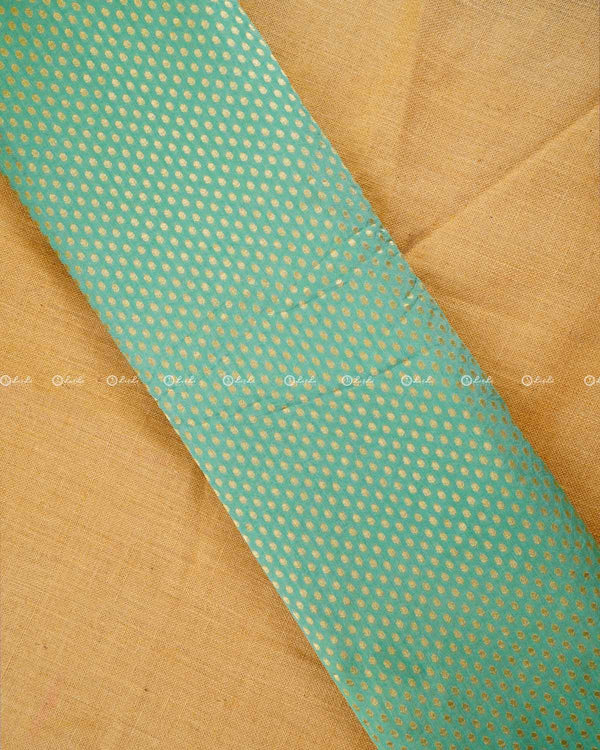 Aqua Green Banarasi Silk Zari fabric