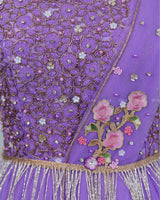 Alia Inspired Full Gown in Lavender Shade with Intricate Handworks.