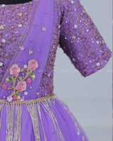 Alia Inspired Full Gown in Lavender Shade with Intricate Handworks.