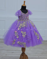 Lavender Gown with Intricate Handworks