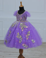 Lavender Gown with Intricate Handworks