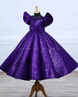 Purple Flip Up Sequence Panel Gown.