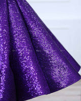 Purple Flip Up Sequence Panel Gown.