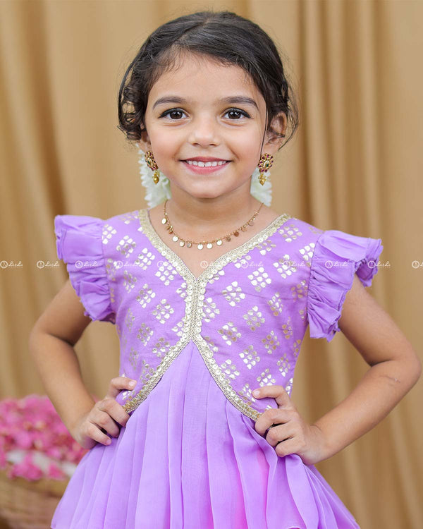 Lavender and Blue Ethnic Skirt and Top.