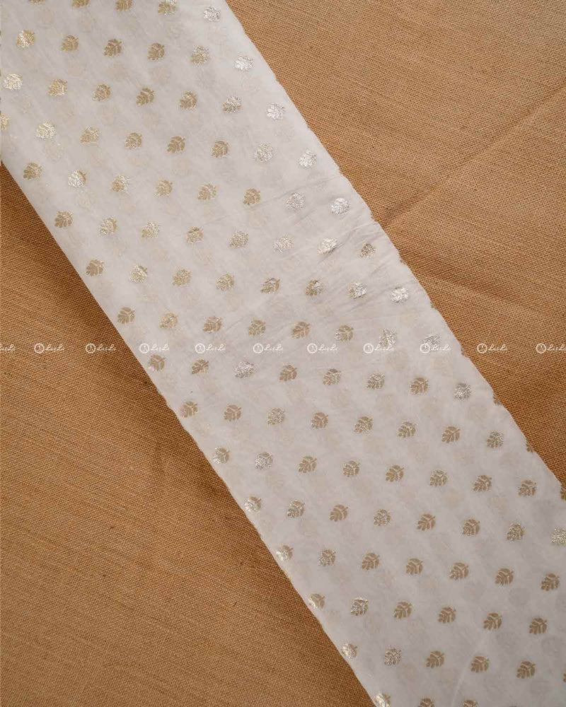 Silk Chanderi Zari Leaf Butta Fabrics