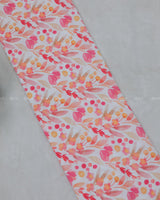 Multi Colour Floral Printed White Polyster Modal Fabric