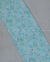 Aqua Blue Polyster Modal Printed Fabric.