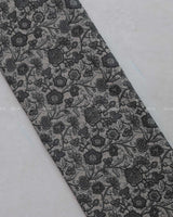 Cotton Fabric with Black Floral Print