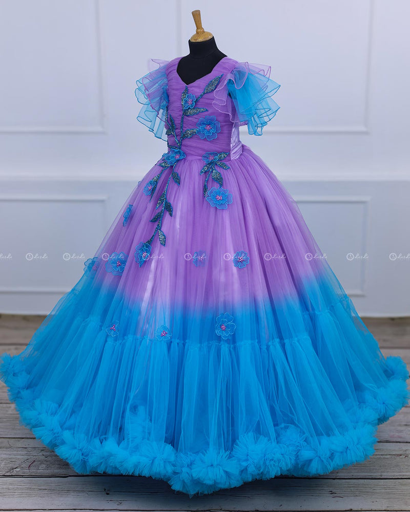 Buy Blue and Green Combo Organza Gown for Kids Online | Girls Party Wear Online www.liandli.in Buy Blue and Green Combo Organza Gown for Kids Online | Girls Party Wear Online www.liandli.in
