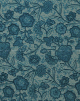 Cotton Fabric with Blue Floral Print