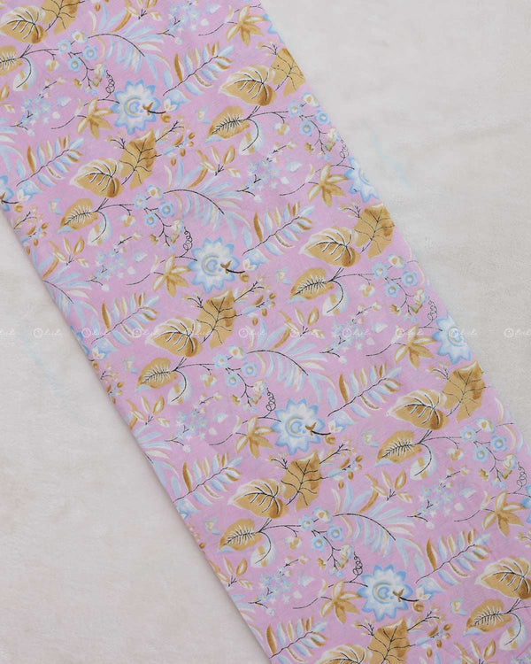 Lavender Cotton Fabric with Floral Print