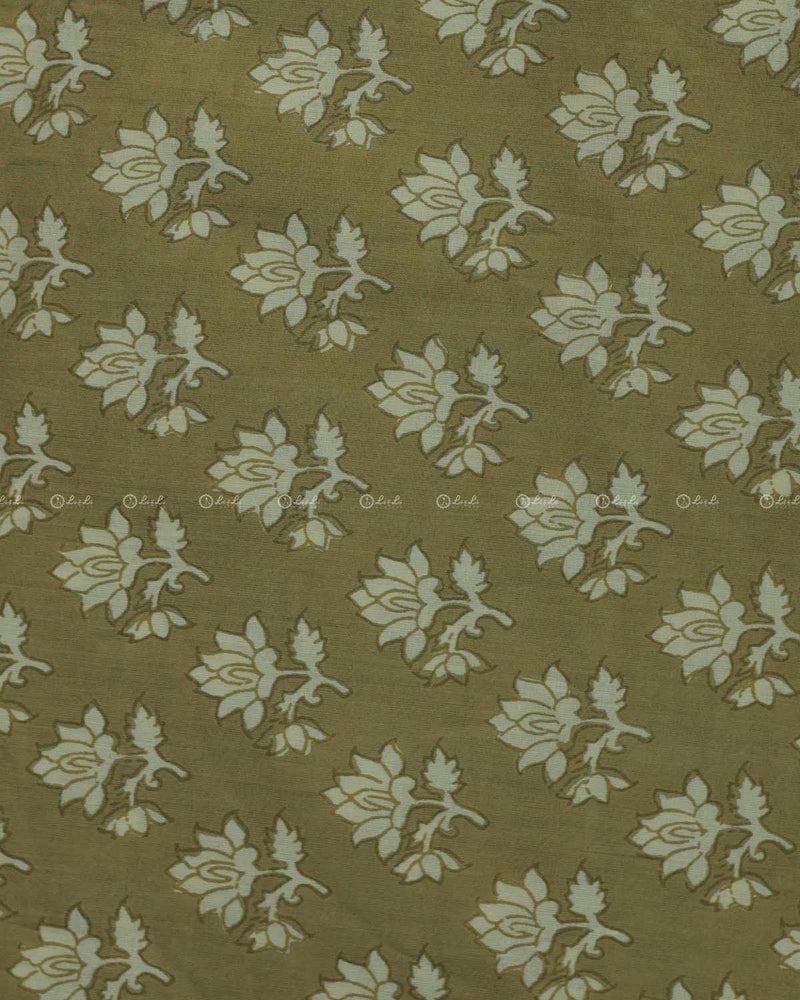 Floral Printed Sand Cotton Fabric