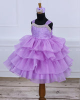 Lavender Organza Layered Gown