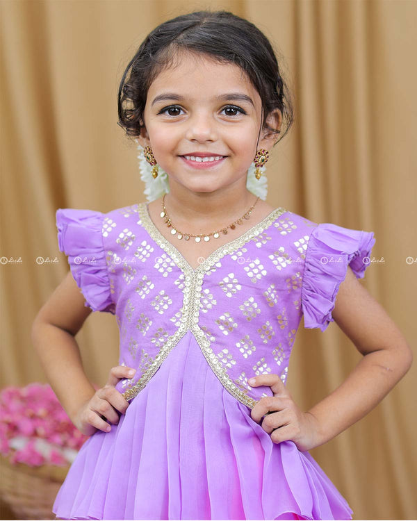 Lavender and Pink Ethnic Skirt and Top.