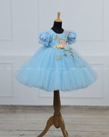 Baby Blue Fairy Tale Dress with Wild Flowers.