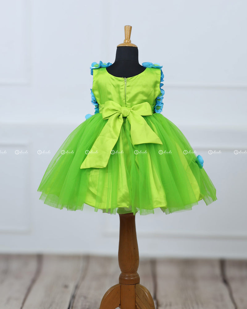 Lime Green flower frock
