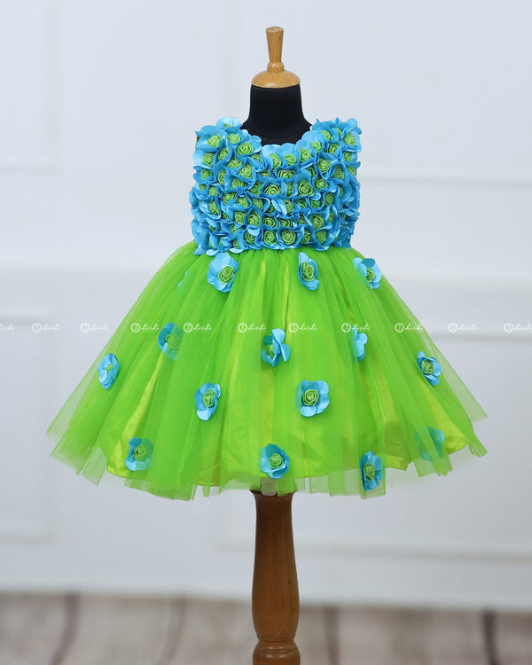 Lime Green flower frock
