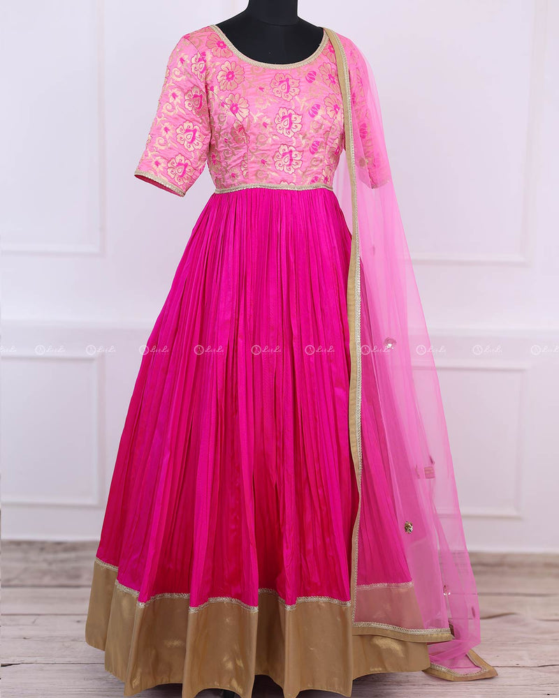 Pink Shade Brocade Lehenga Set