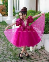 Rani Pink Twinkle Party Wear Frock