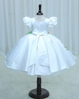 Imported Satin Puff Nature Fantasy-Themed Fairy & Animal Full Gown - White(New)