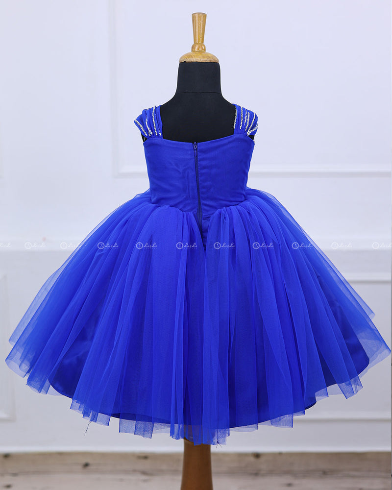 Monarch Butterfly Theme Gown in Royal Blue Color with Detachable Wings and Belt