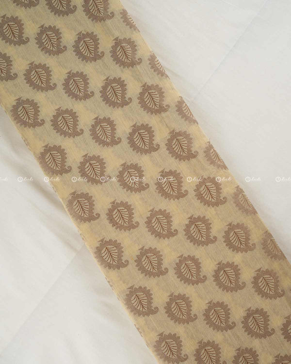 Sandy Chanderi Mango Butta Fabric