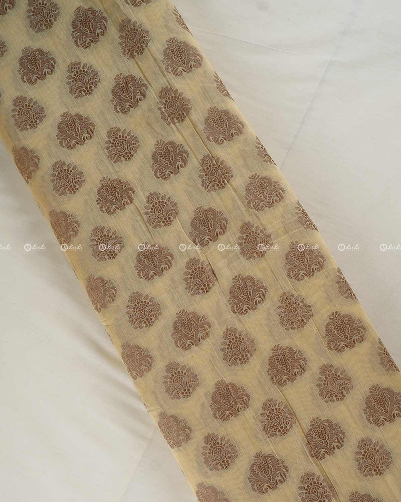 Sandy Chanderi Floral Butta Fabric