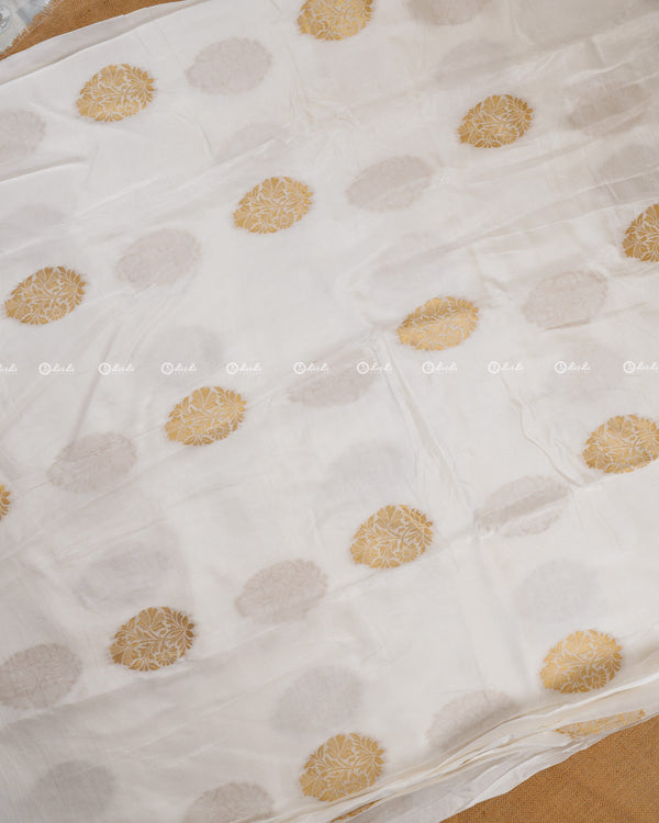 Dyeable Muslin with Golden Butta Fabrics