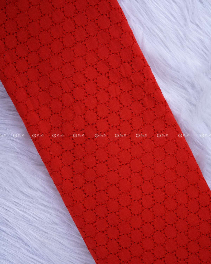 Red Hakoba Pure Cotton fabric