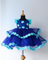 kids flower frocks online | kids blue color frocks online