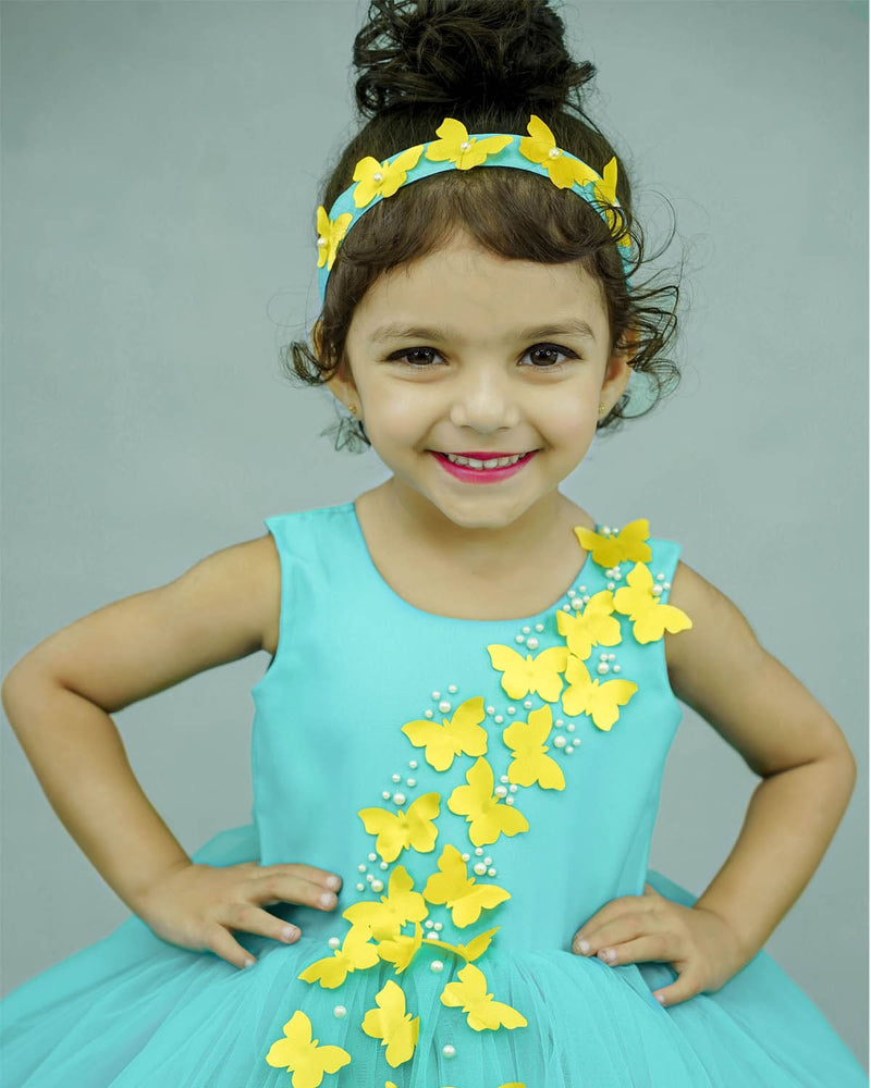 Aqua Blue Partywear Frock for kids online