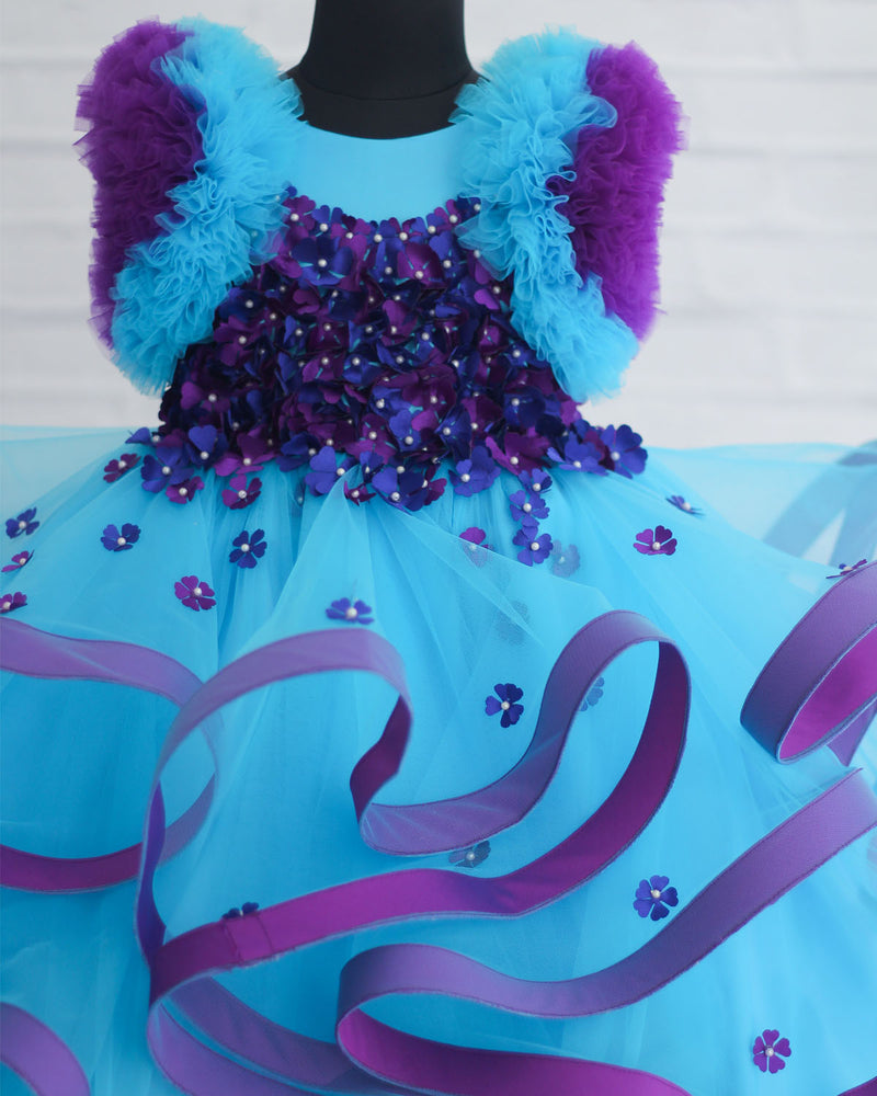 sky blue and purple colour combination dress Sky Blue And Purple Colour Combination Dress