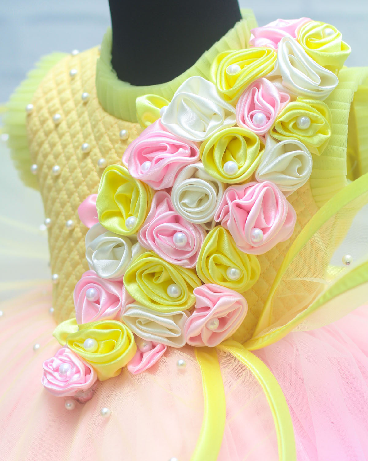 Buy Kids Yellow Gown Online | Luxury Designer Kids Wear Online in India   www.liandli.in